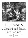 TELEMANN 2 Concerto G major, D major for 4 violins