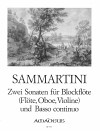 SAMMARTINI 2 Sonaten für Sopranblockflöte und Bc.