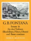 FONTANA Sonata 16 for 3 violins and bc.