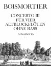 BOISMORTIER Concerto III für Altblockflöte o/Bass