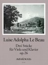 BEAU, L. Ad. 3 pieces op. 26 for viola and piano