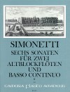 SIMONETTI (W.Michel) 6 Sonaten op.2 - Heft II: 4-6