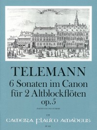 TELEMANN 6 canonic sonatas op. 5 for 2 treble rec.