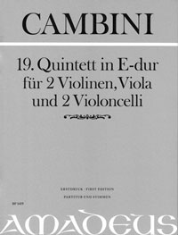 CAMBINI 19. Quintet E major [First Edition]