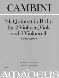 CAMBINI 24. Quintett B-dur [Erstdruck] Part.u.St