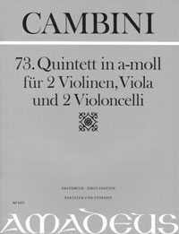 CAMBINI 73. Quintett op.13./1, a-moll - Erstdruck