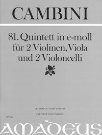 CAMBINI 81. Quintett e-moll [Erstdruck] Part.u.St