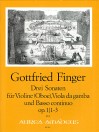 FINGER Three sonatas op. 1/1-3 - Score & Parts