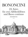 BONONCINI G.M. 24 Aires for 2 treble recorder & bc