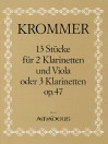 KROMMER 13 Stücke op. 47 für 2 Klarinetten u.Viola