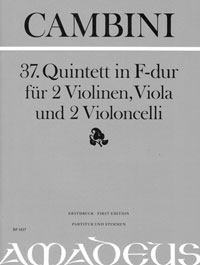 CAMBINI 37. Quintett F-dur [Erstdruck] Part.u.St