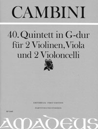 CAMBINI 40. Quintett G-dur [Erstdruck] Part.u.St