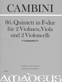 CAMBINI 86. Quintett F-dur [Erstdruck] Part.u.St